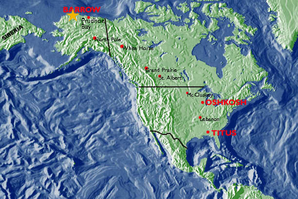 Map of John Hauck's Barrow, Alaska Trip